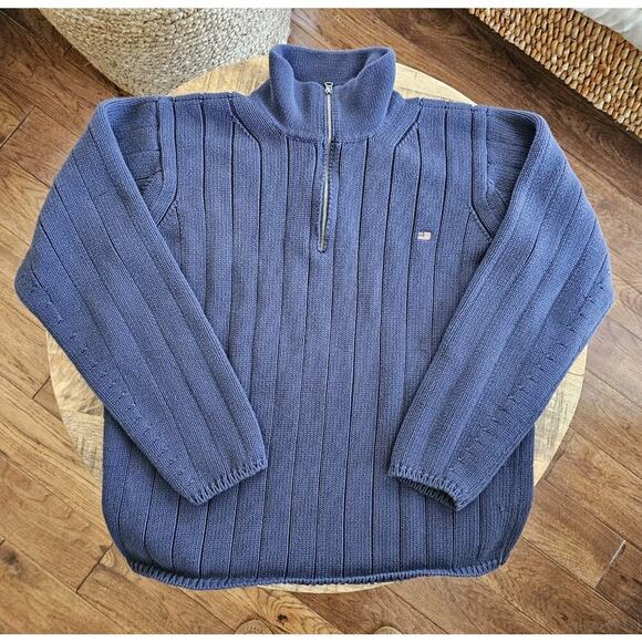 Vtg RALPH LAUREN Polo Jeans Sweater Men's XL Blue Pullover RL USA Flag Heavy - Picture 3 of 9